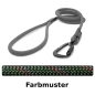 Preview: klassische Hundeleine TWIST - M - 115cm - olive mit rot und lila Linien